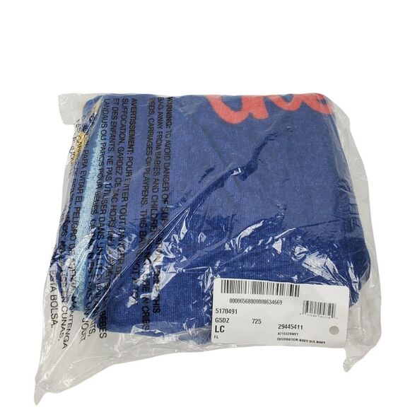 Noah x the B-52s Wig Beach Towel Navy Colorful Summer Pool Music Band Collab New - Picture 2 of 4